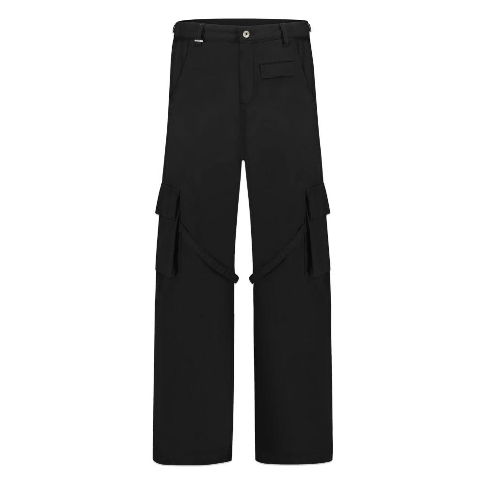 FLÂNEUR Wide Trousers Black, Herr