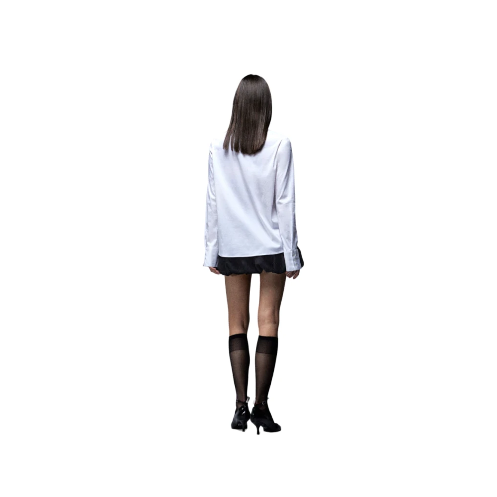 Aniye By Witte Stretch Poplin College Overhemd White Dames