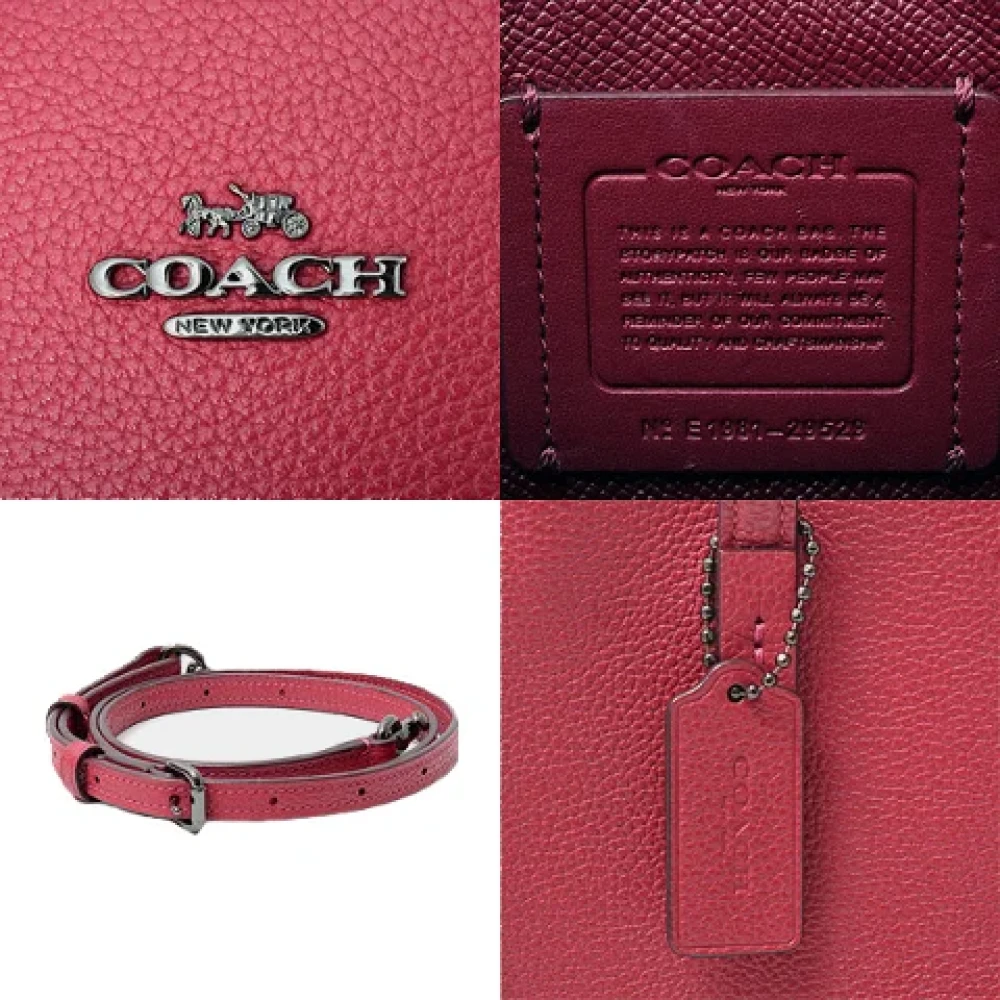 Coach Pre-owned Leather handbags Red Dames