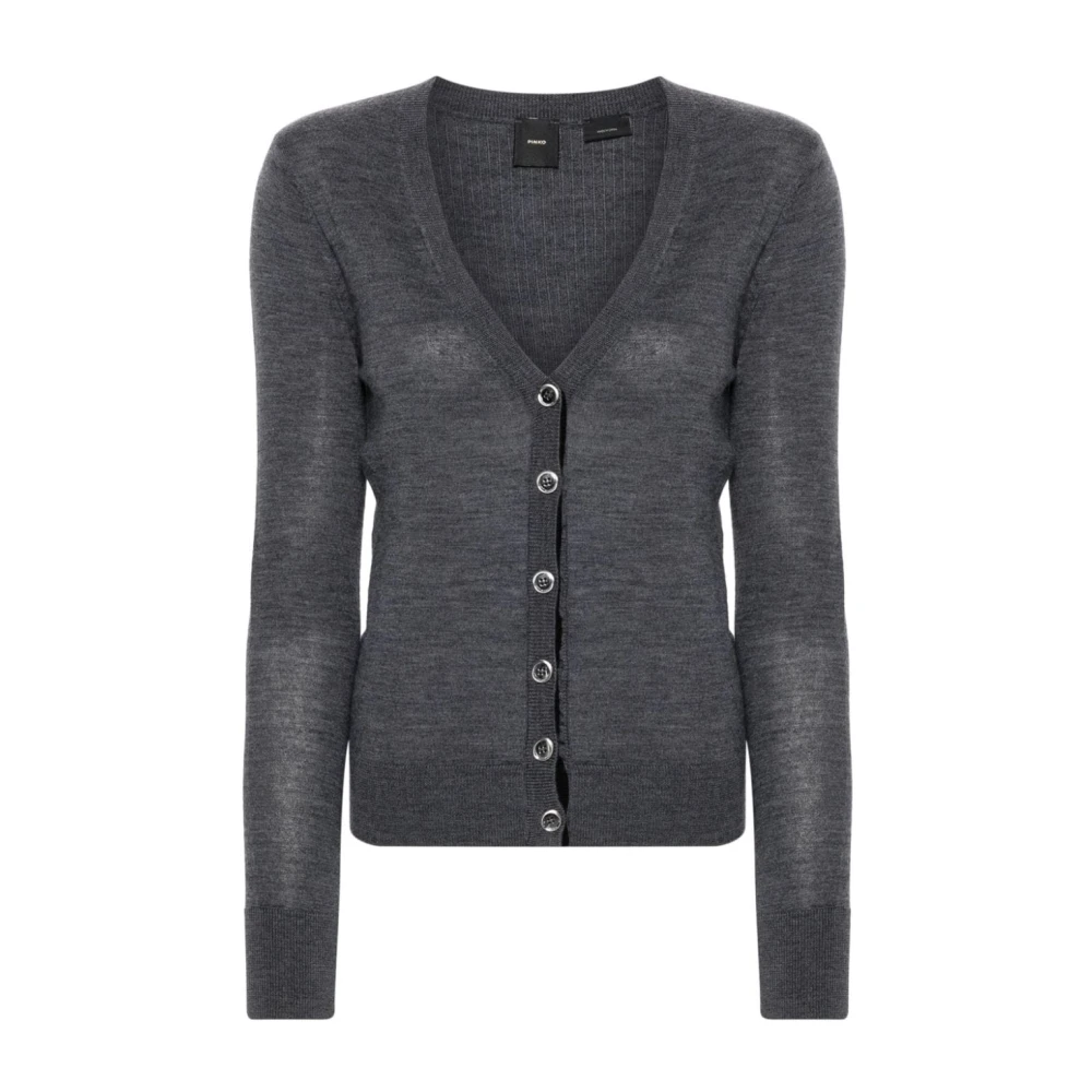 Pinko Lana Cardigan Sweaters Gray Dames