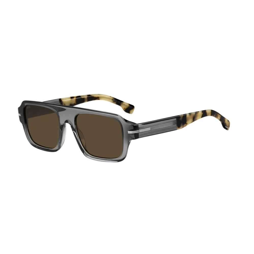 Boss Grijze Havana Zonnebril met Bruine Antireflex Lenzen Gray Unisex