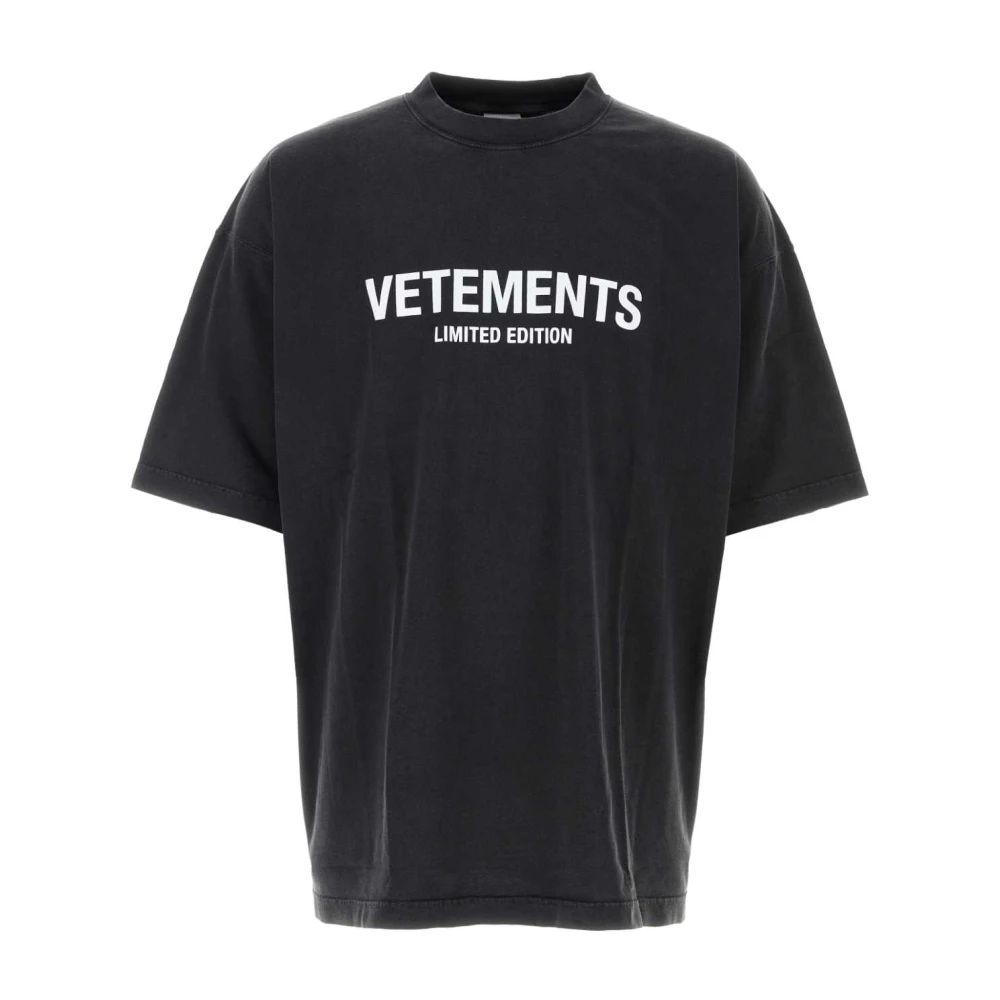 Vetements Oversize Leisteen Katoenen T-shirt Black Heren
