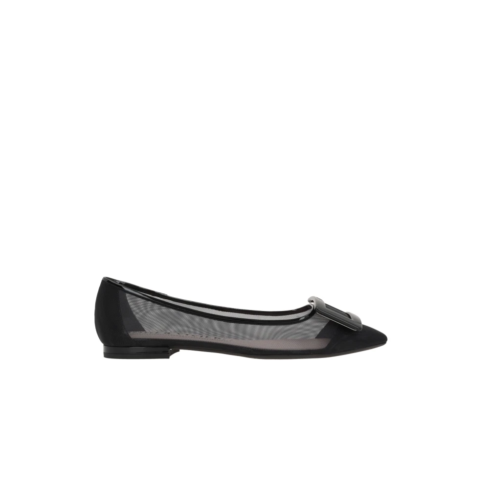 Roger Vivier Zwarte Mesh Ballet Flats Black Dames