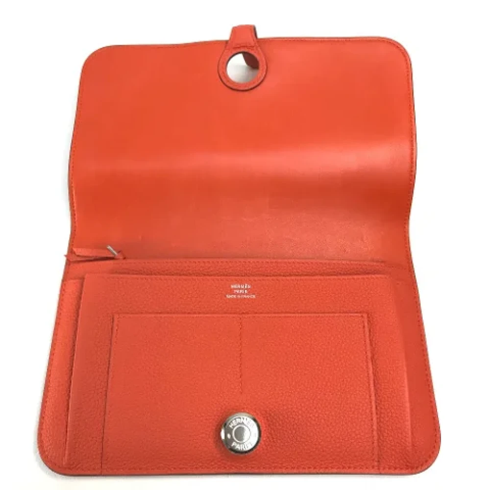 Hermès Vintage Pre-owned Leather wallets Orange Dames