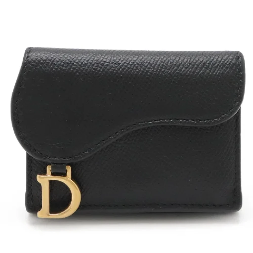 Dior Vintage Pre-owned Leather wallets Black Dames