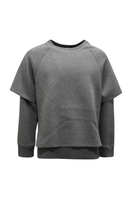 Slim Dropped Shoulder Double Layer Sweatshirt
