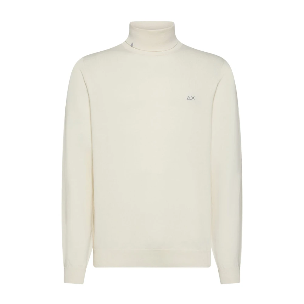 Sun68 Men's White Rasato Turtleneck Jumper - Turtlenecks - 2XL - Knitwear