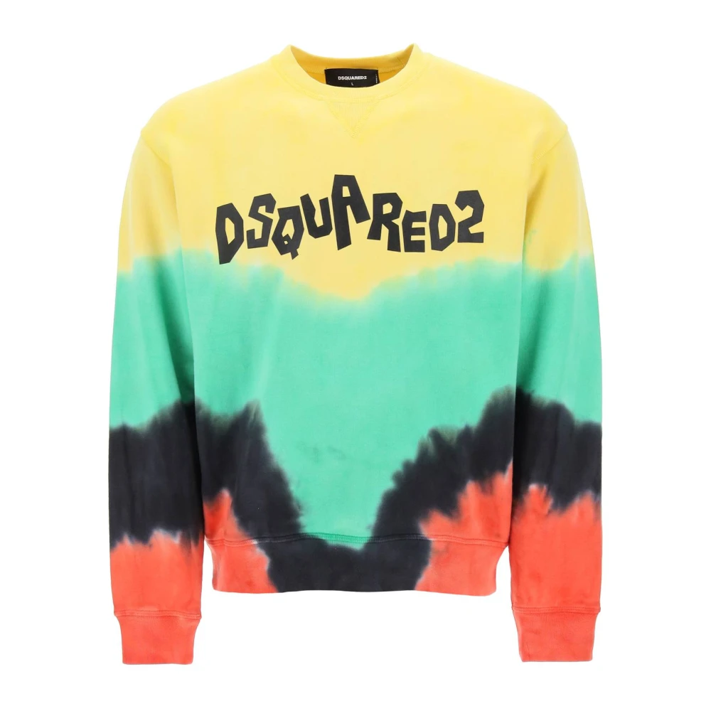Dsquared2 Rasta Tie-Dye Logo Sweatshirt Multicolor, Herr