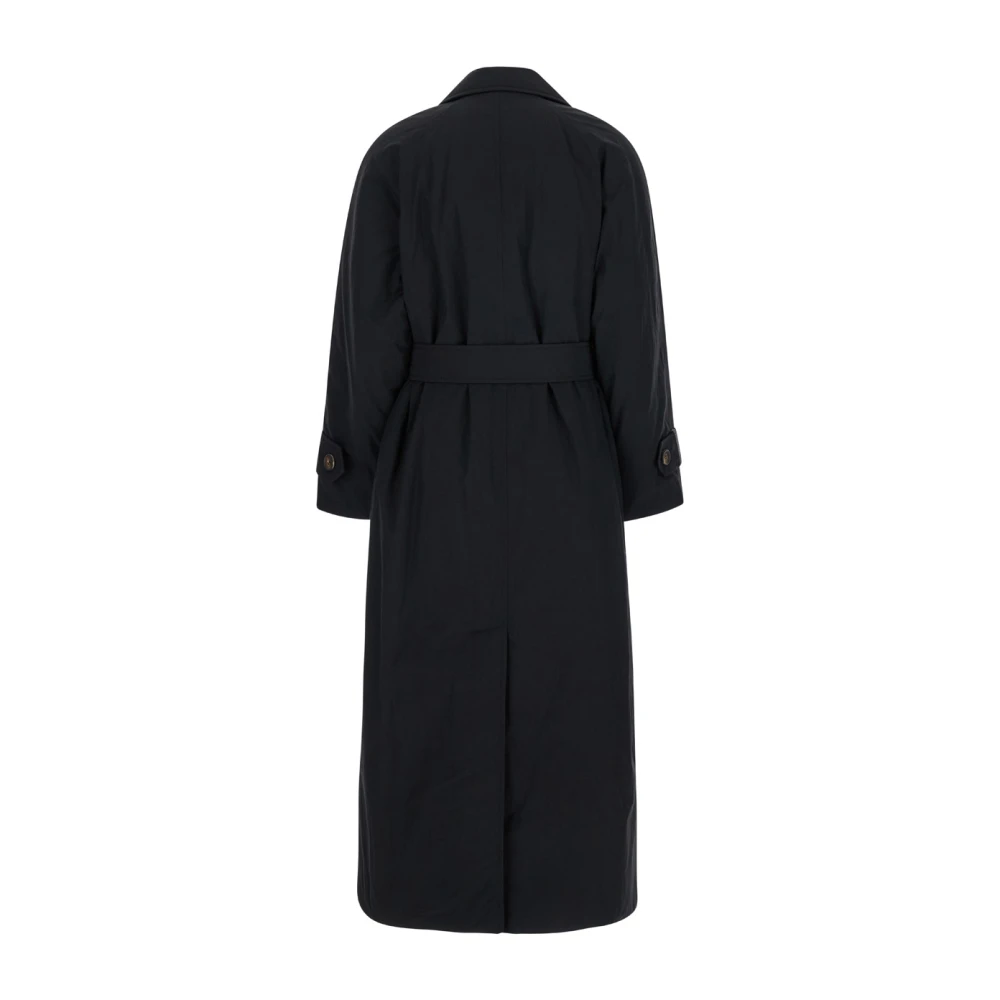 BRUNELLO CUCINELLI Zwarte jas met inkeping revers Black Dames