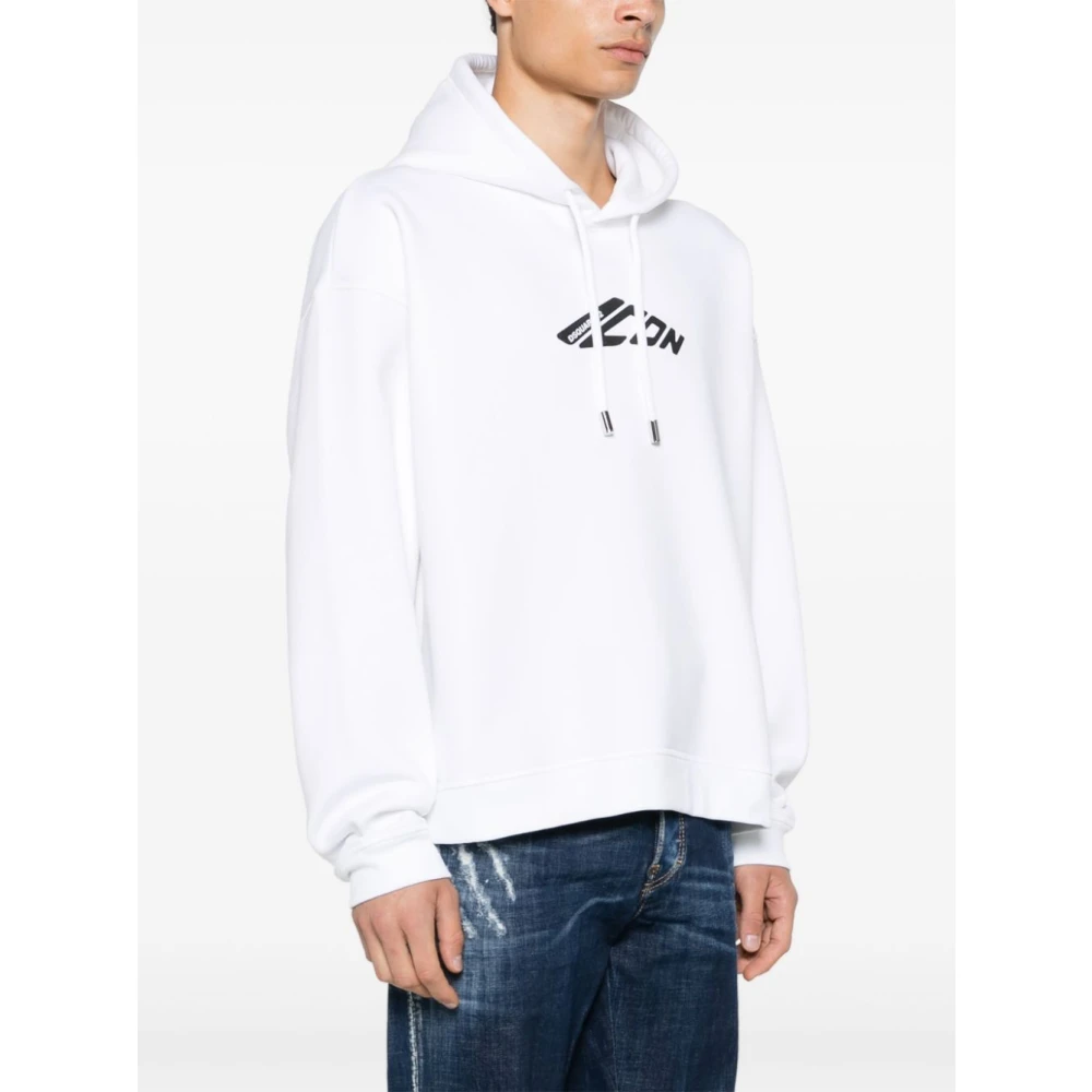 Dsquared2 Witte Grafische Sweatshirt met Capuchon White Heren