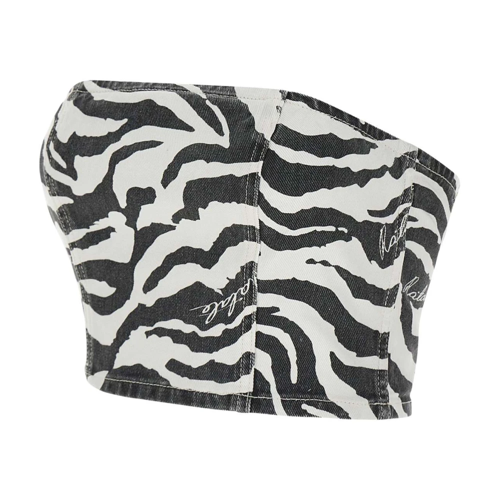 Rotate Birger Christensen Zebra Pattern Bandeau Top Multicolor Dames