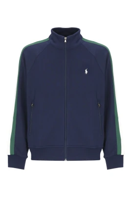 Stickad hel dragkedja sweatshirt