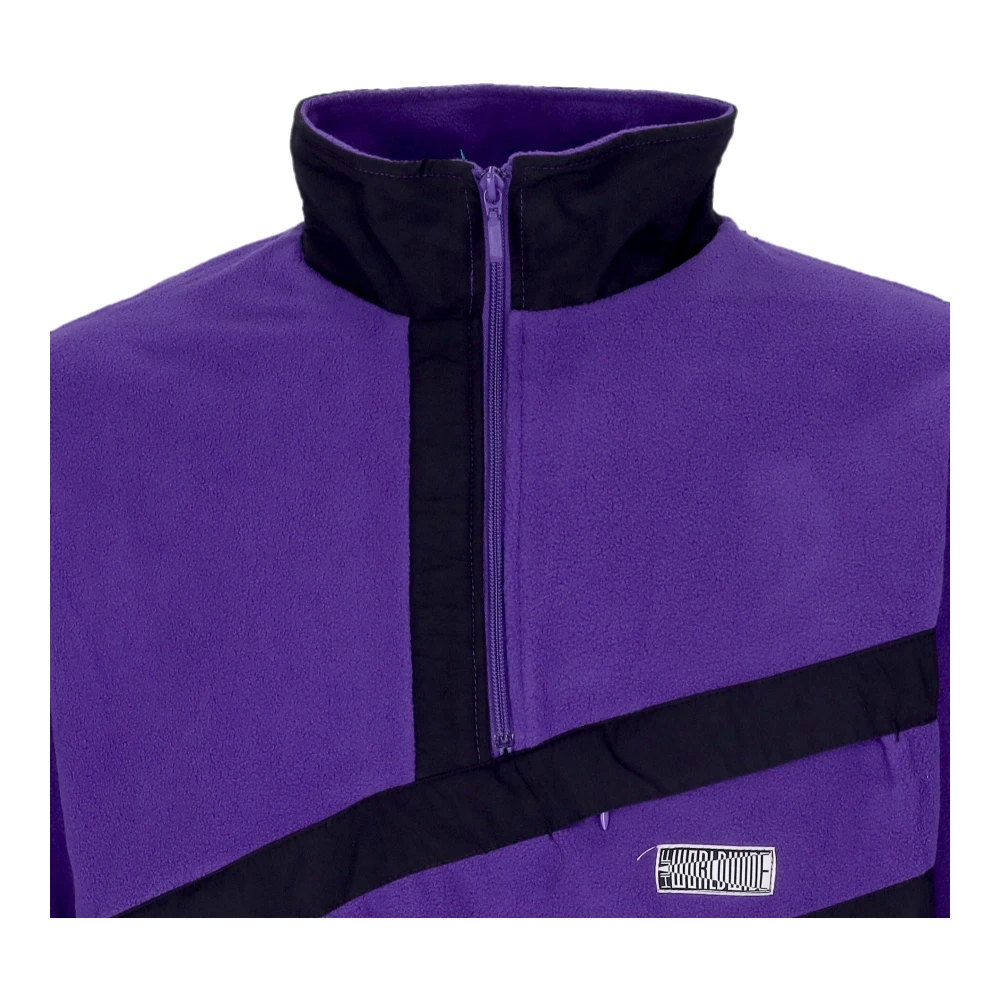 HUF Paarse Polar Fleece Quarter-Zip Sweatshirt Purple Heren