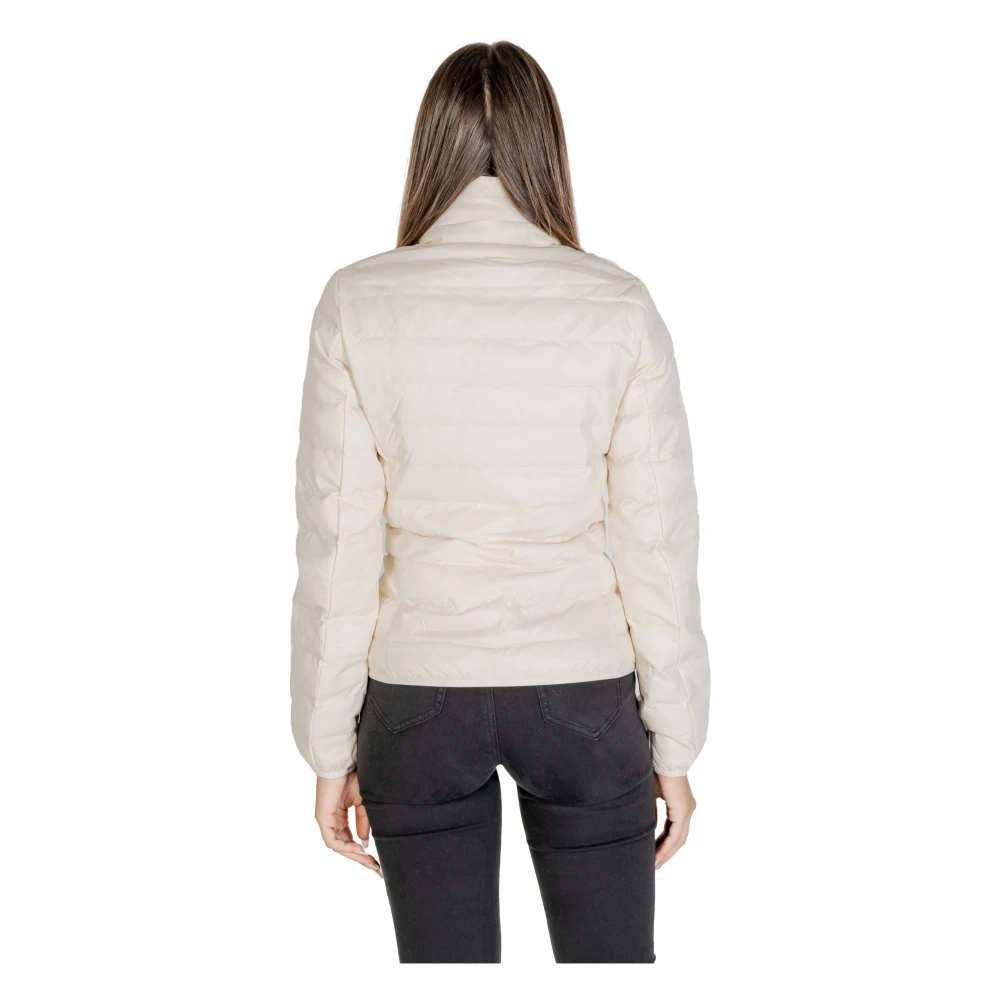 Emporio Armani EA7 Nylon Jas Herfst Winter Collectie Vrouwen Beige Dames