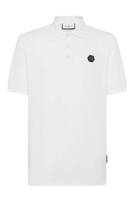 Slim Fit Pikétröja SS Skull med Kristaller
