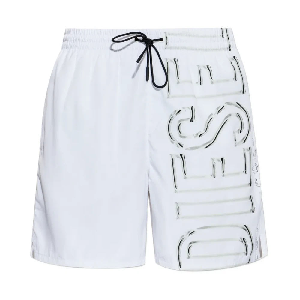 Diesel Men's White Soccer 41 D-Core - Beachwear - M - Swimwear