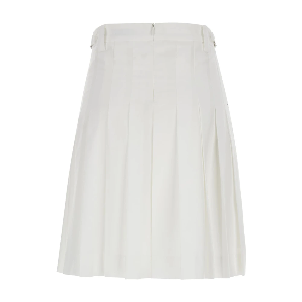 Dunst Witte Midi Plooien Rok White Dames