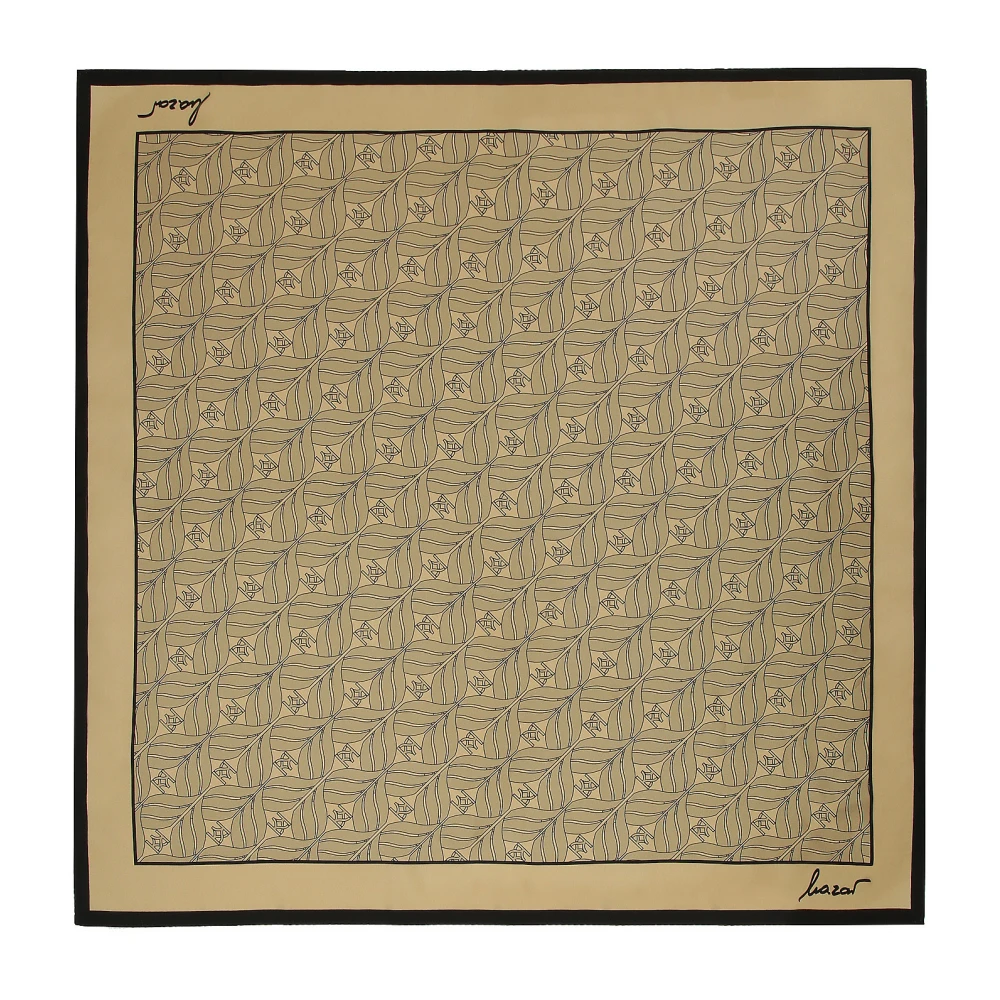 Kazar Beige zijden sjaal met elegant patroon Beige Dames