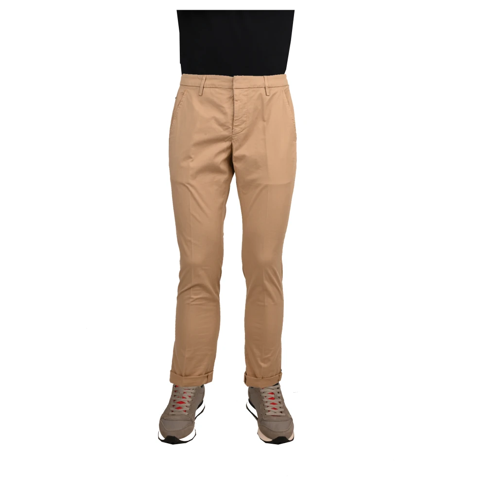 Dondup Katoenen Broek Gaubert Stijl Beige Heren