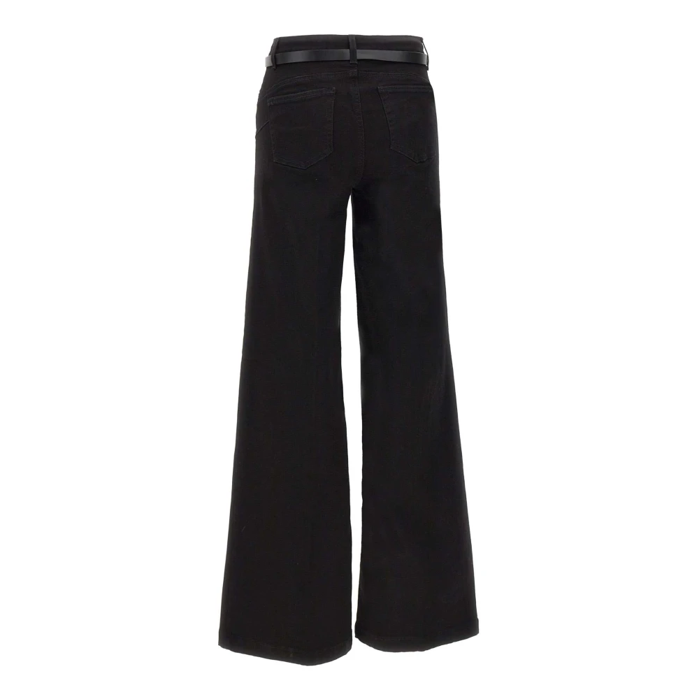 Liu Jo Zwarte Flare Leg Jeans Bottom Up Black Dames
