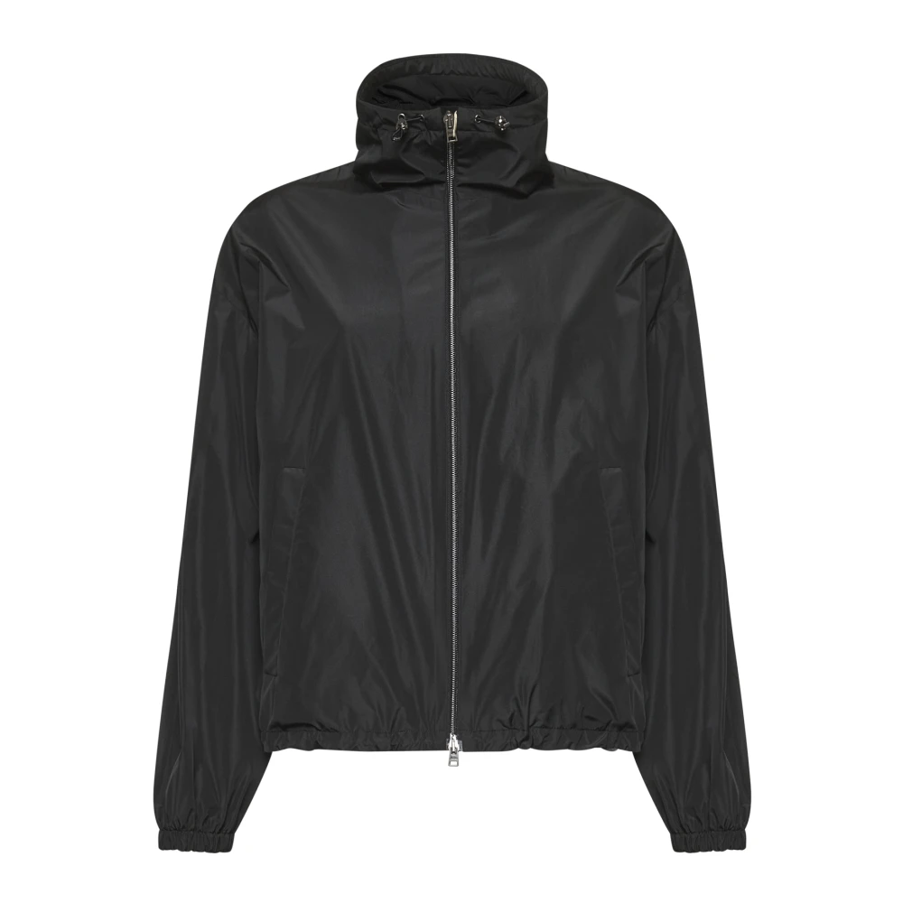 Herno Zwarte Taffeta Jas met Rits Black Dames