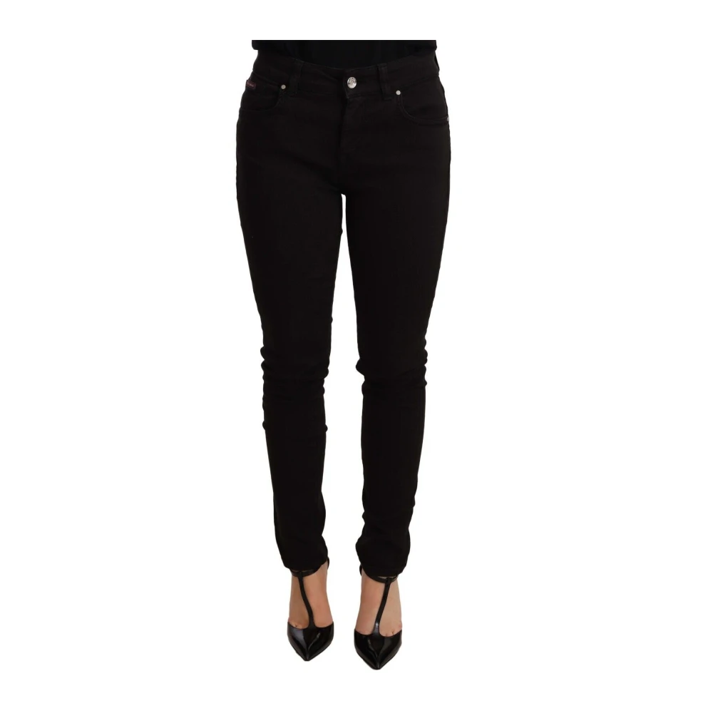 Dolce & Gabbana Zwarte Slim Fit Denim Stretch Jeans Black Dames