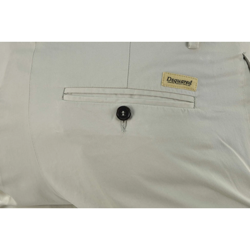 Dsquared2 Beige Katoenen Geknoopte Chino`s voor Heren Beige Heren