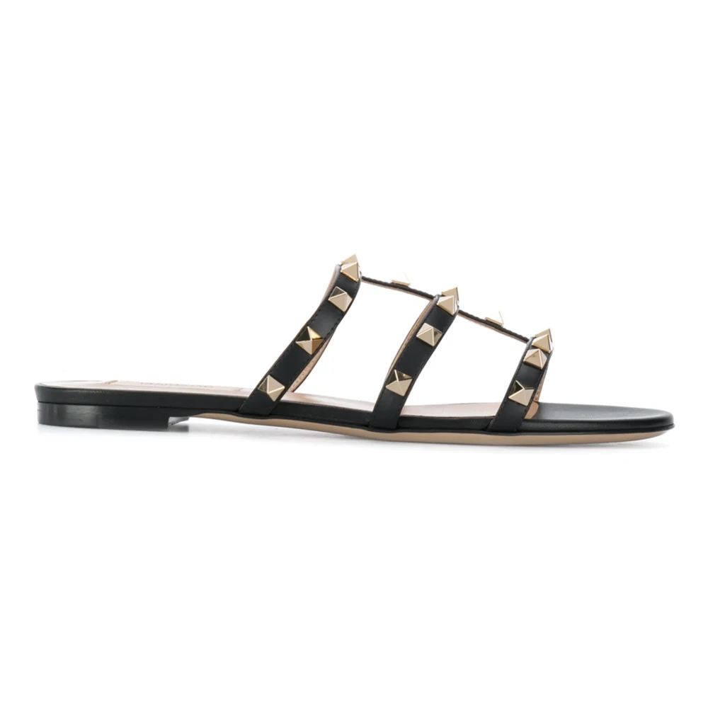 Valentino Garavani Women's Black Leather Studded Sandals