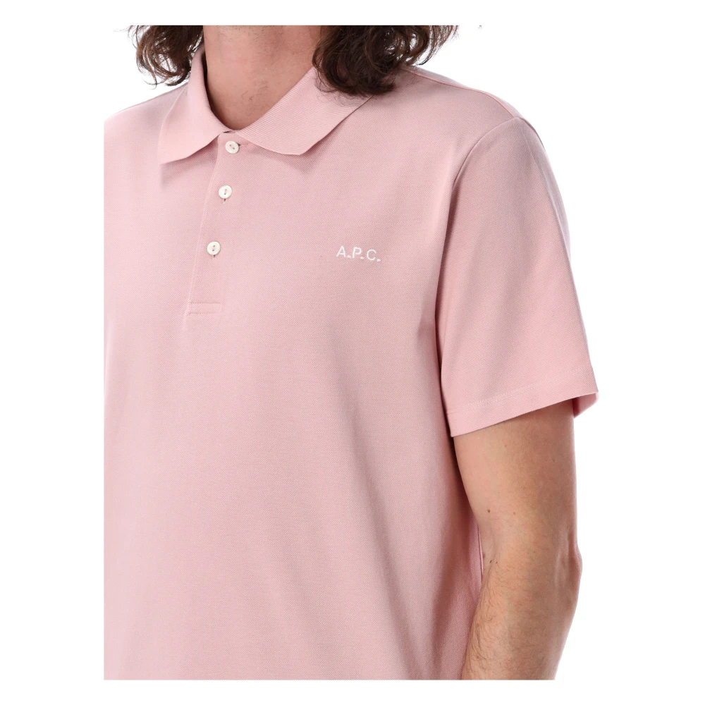 A.p.c. Klassieke Polo Shirt in Standaard Pasvorm Pink Heren