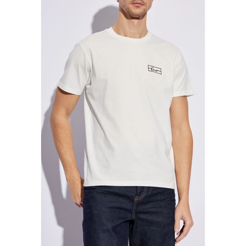 Kenzo T-shirt met geborduurd logo White Heren