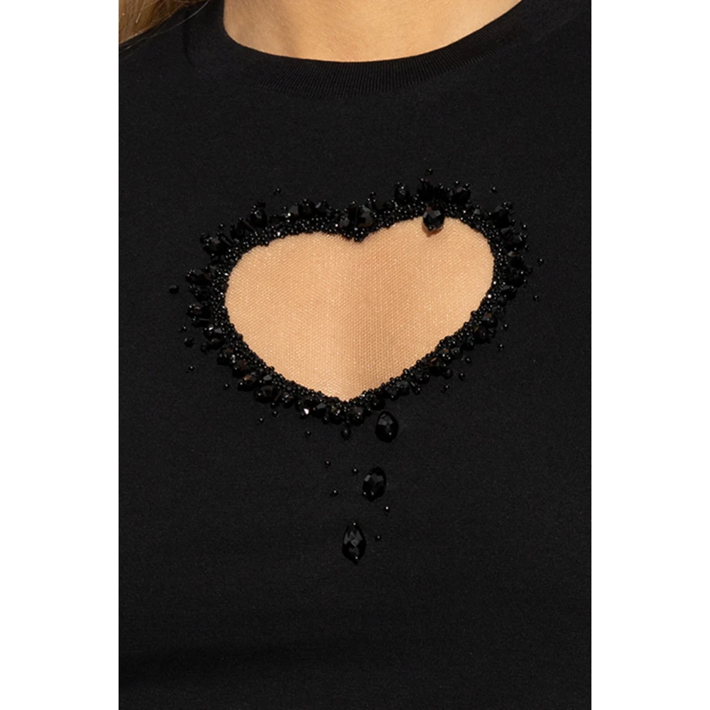 Dsquared2 T-shirt met applicatie Black Dames