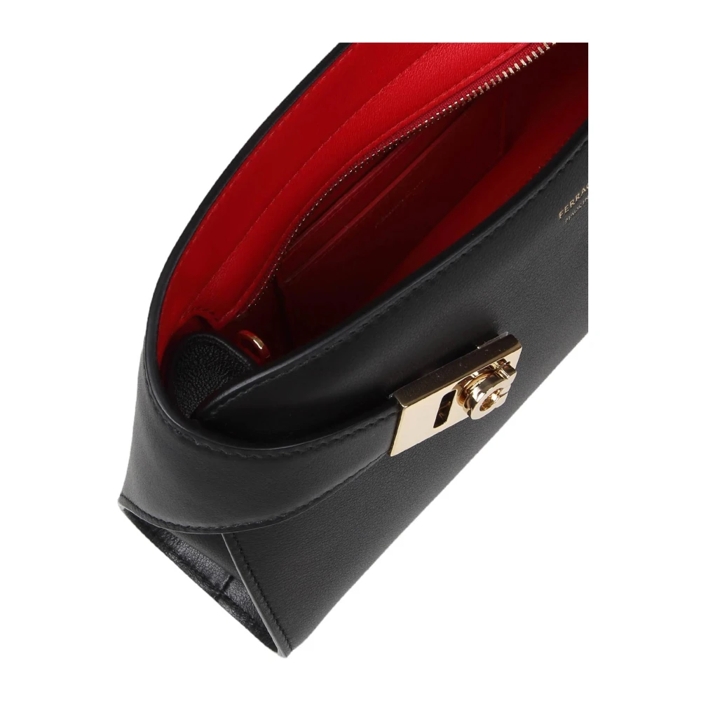 Salvatore Ferragamo Zwart rode Handtas Aw24 Black Dames