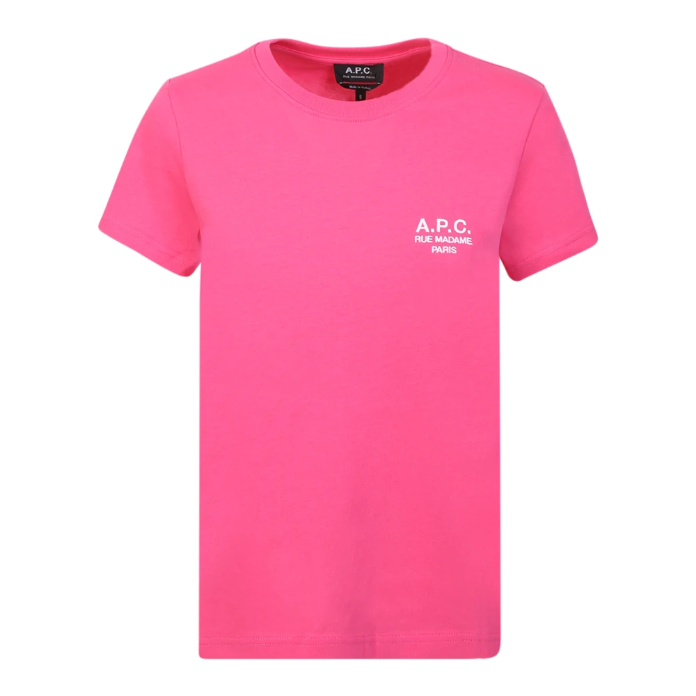 A.p.c. Roze Katoenen T-Shirt met Logo Print Pink Dames