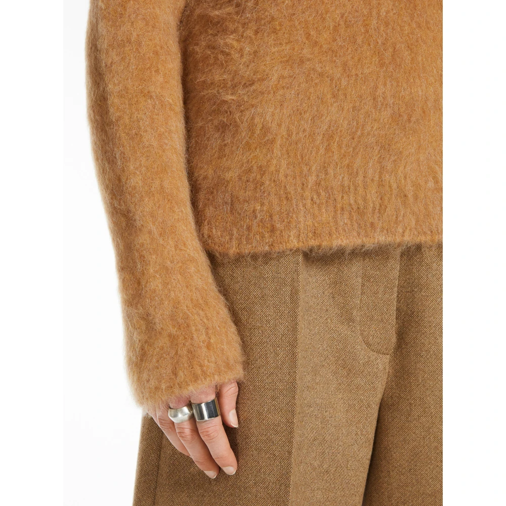 SPORTMAX Alpaca Blend Mock Neck Sweater Beige Dames
