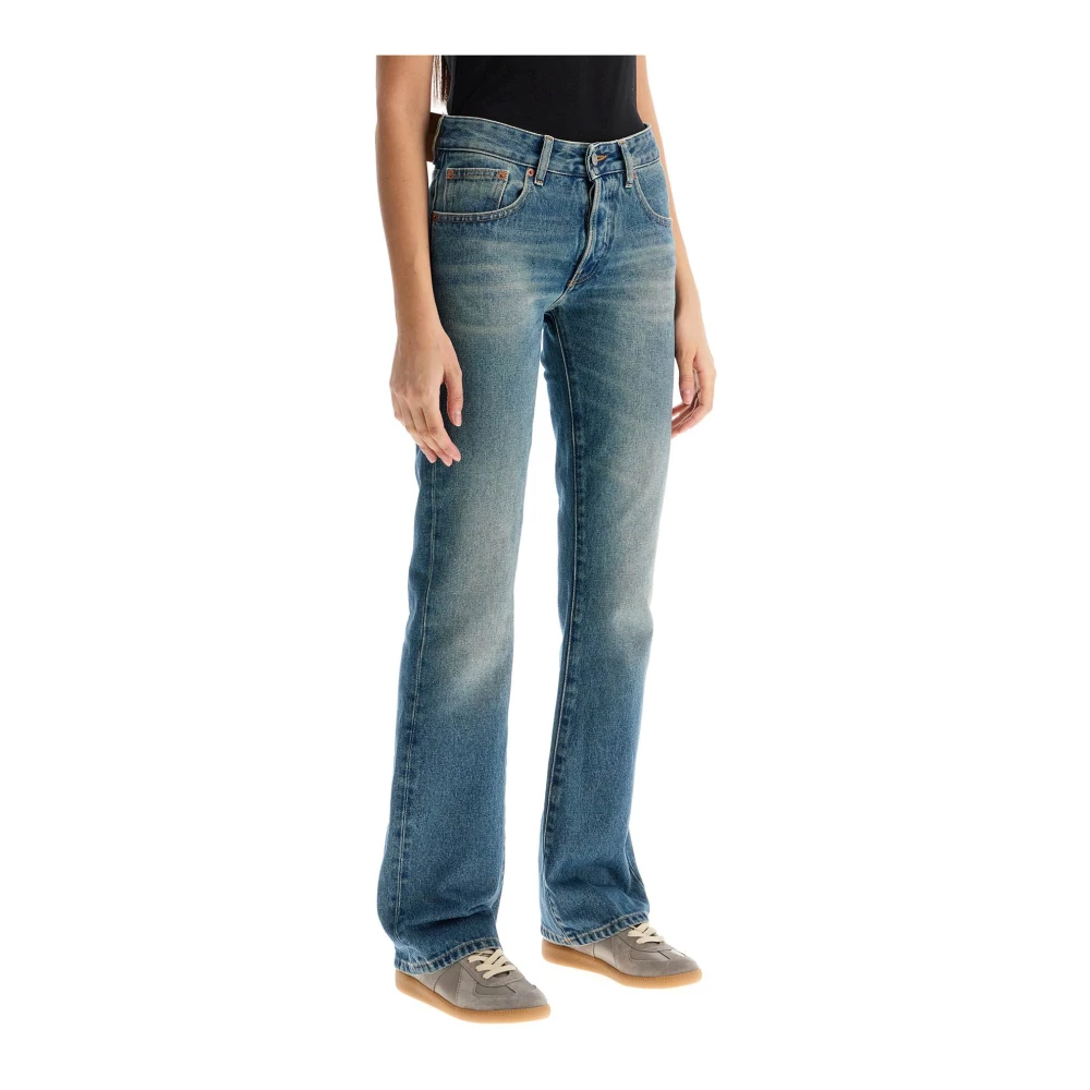 MM6 Maison Margiela Flared Low-Waisted Denim Jeans Blue Dames