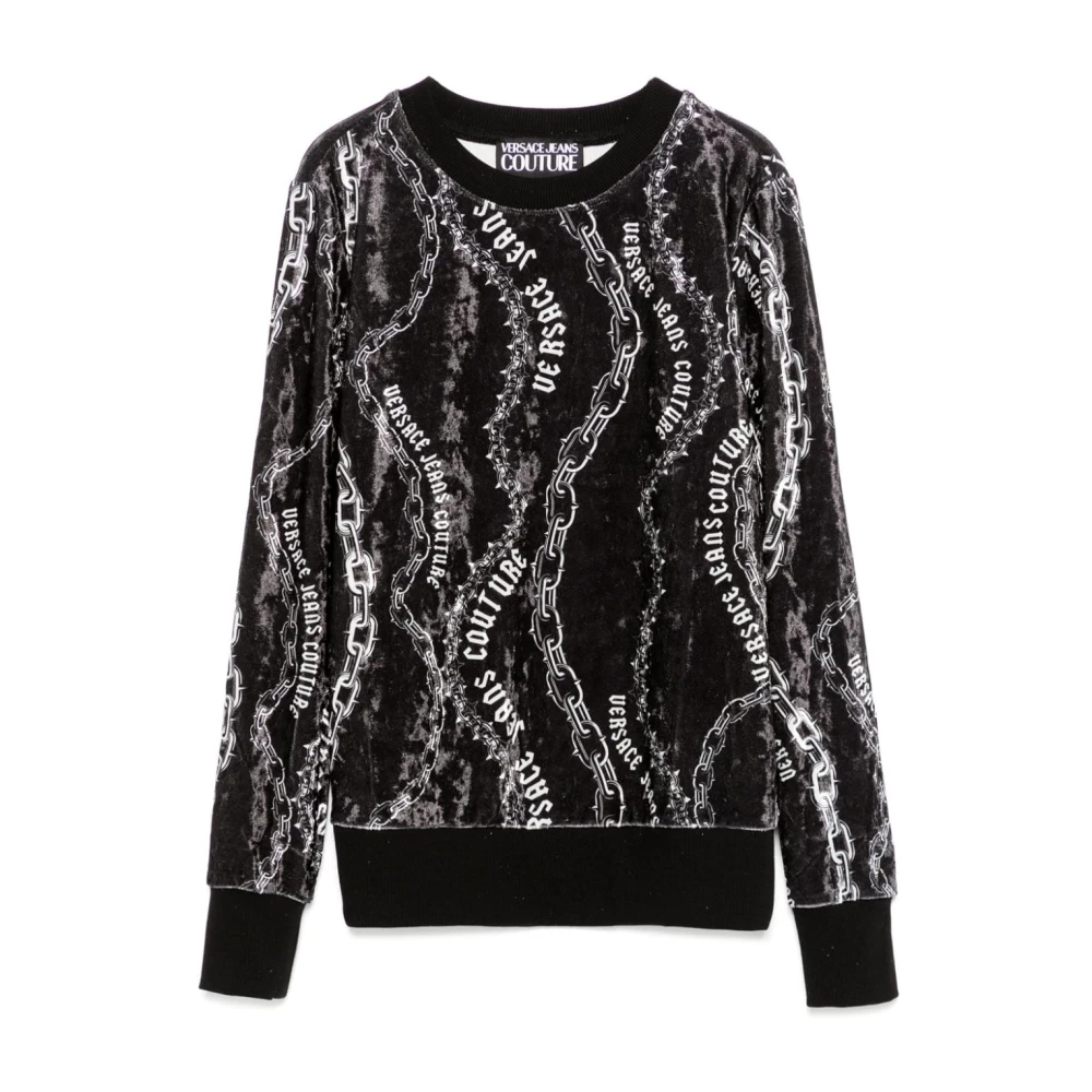 Versace Jeans Couture Zwarte Sweater voor Vrouwen Aw24 Black Dames