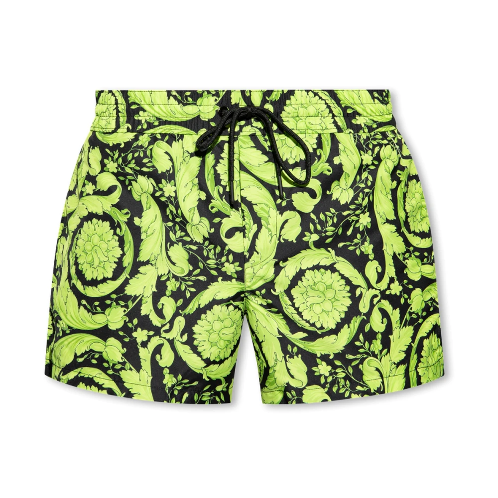 Versace Men's Green Barocco Print Swim Shorts - Beachwear - Xl - Swimwear