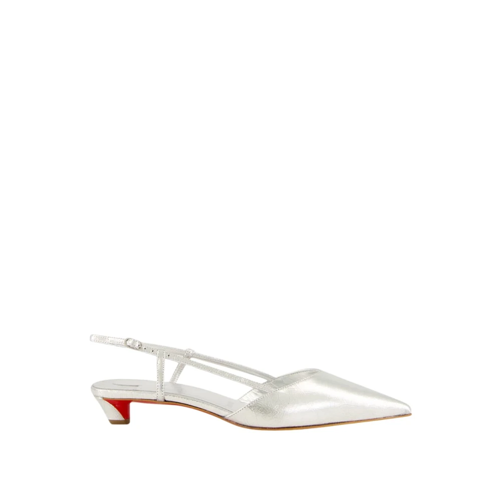 Christian Louboutin Gray Pumps, Female, 4 Uk, Miss Z Slingina 25 Slingback Pump