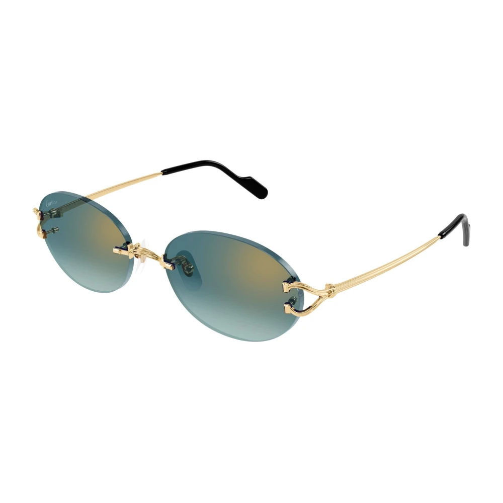 Cartier Unisex Yellow Oval Sunglasses - Sunglasses - 55 Mm - Accessories