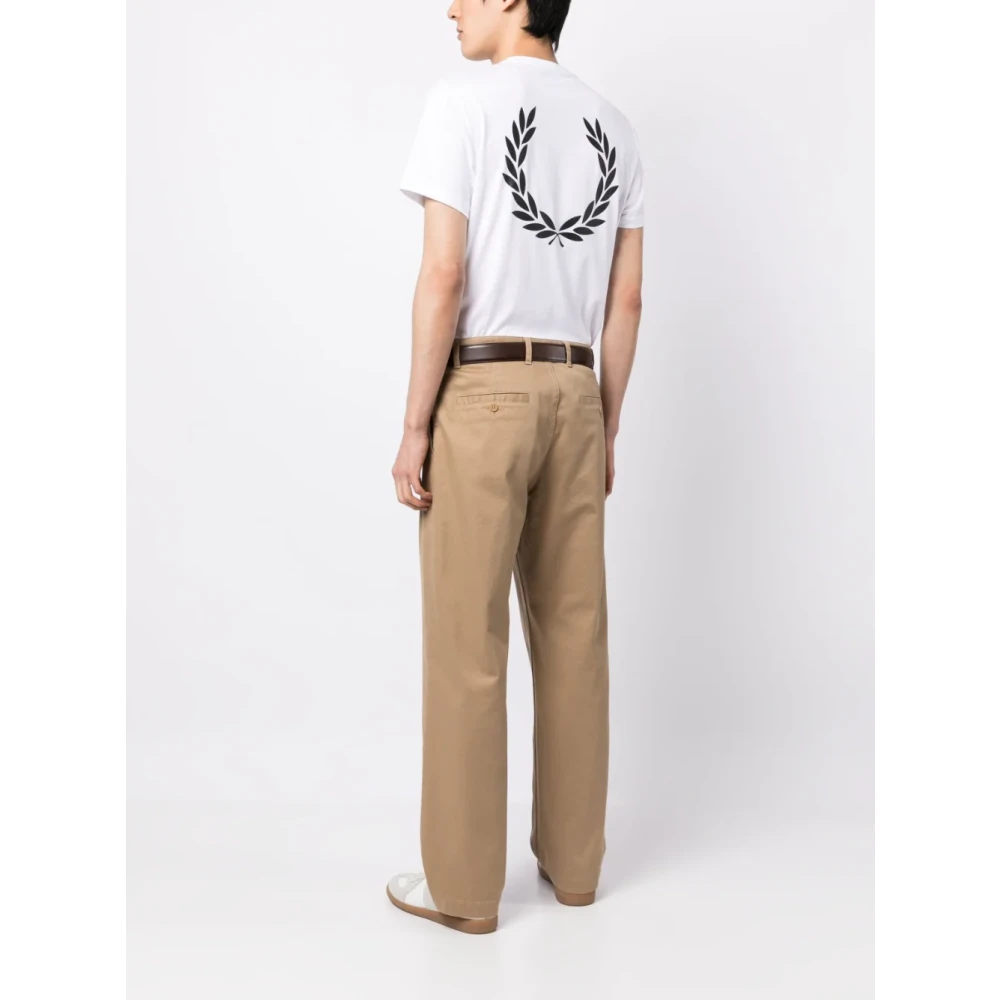 Fred Perry T-shirt met grafische print van lauwerkrans op de achterkant White Heren