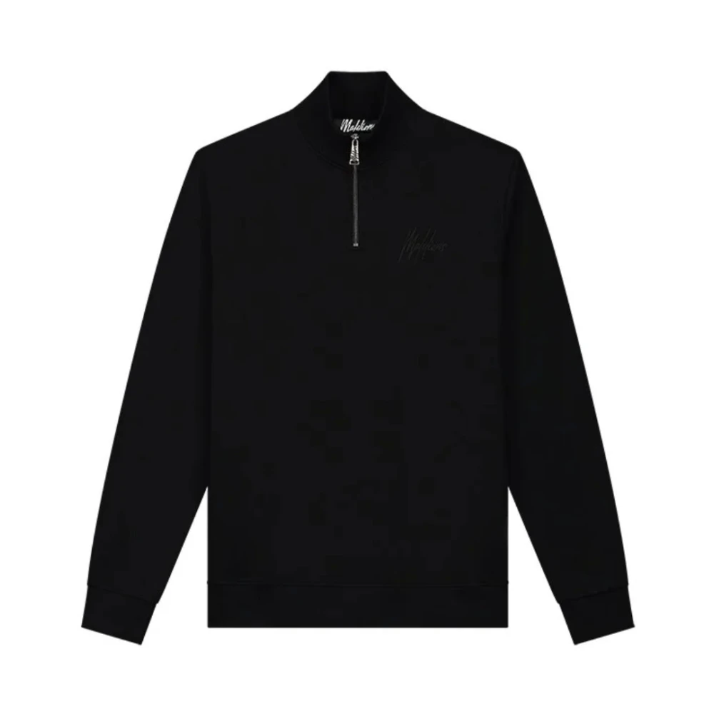Malelions Stijlvolle Zwarte Half Zip Sweater Herenlions Black Heren