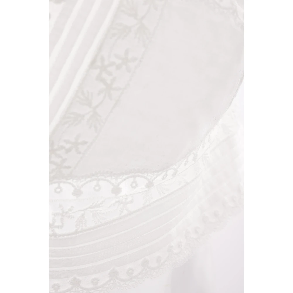 Ermanno Scervino Wit Katoenen Kantentop met Plooien White Dames