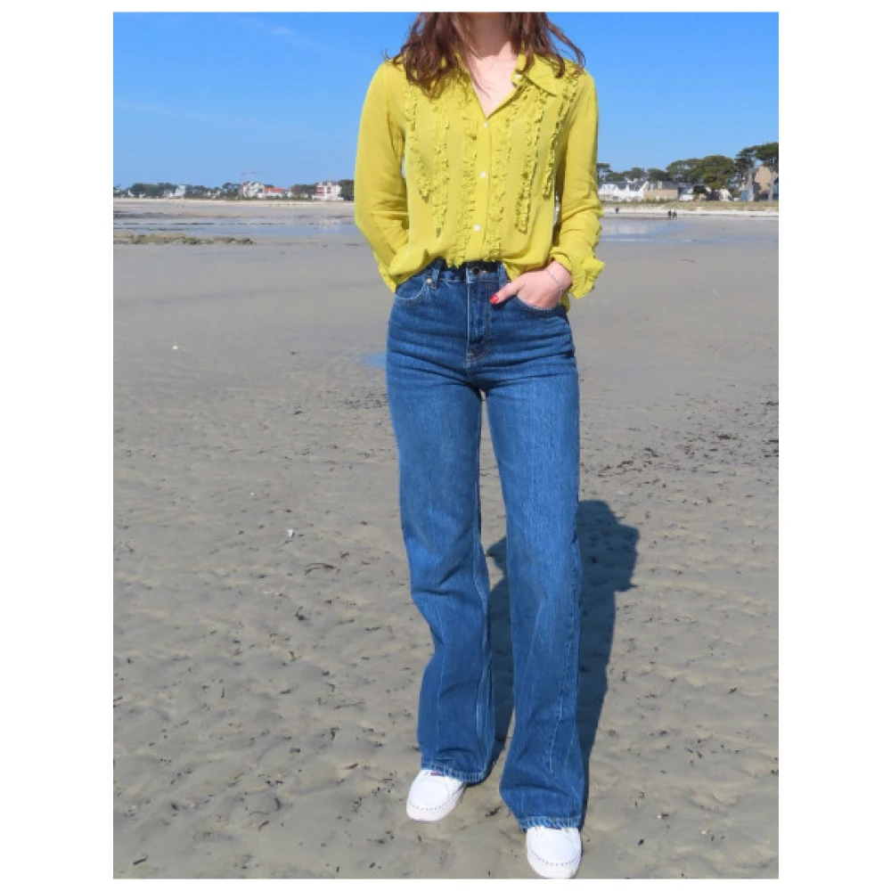Mason's Nicole Gerimpelde Viscose Blouse Green Dames