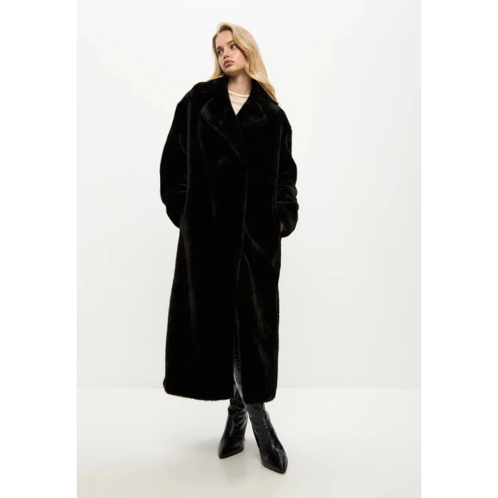 Cesare Gaspari Luxe Nep Bontjas Freya Zwart Black Dames