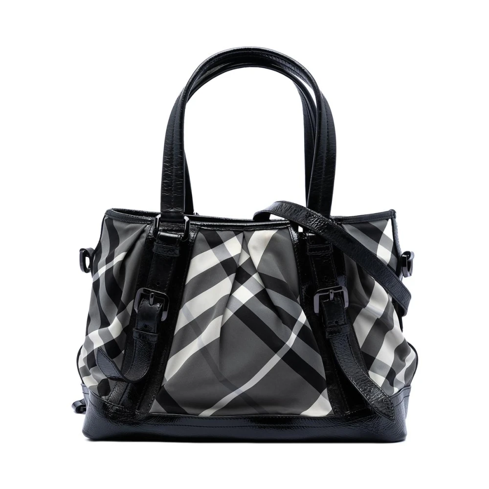 Burberry Vintage Women's Gray Pre-Owned Stylish Patterned Top Handle Bag