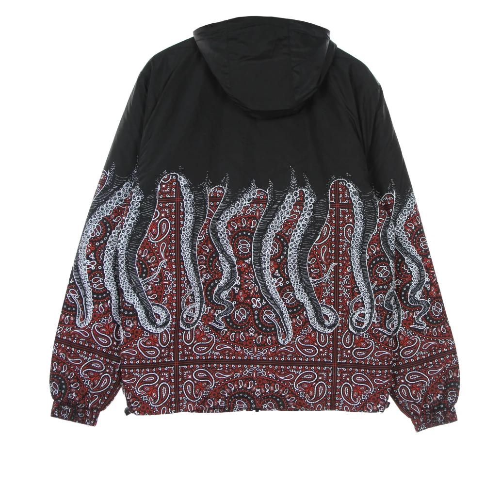 Octopus Zwarte Bandana Windbreaker Jas Multicolor Heren