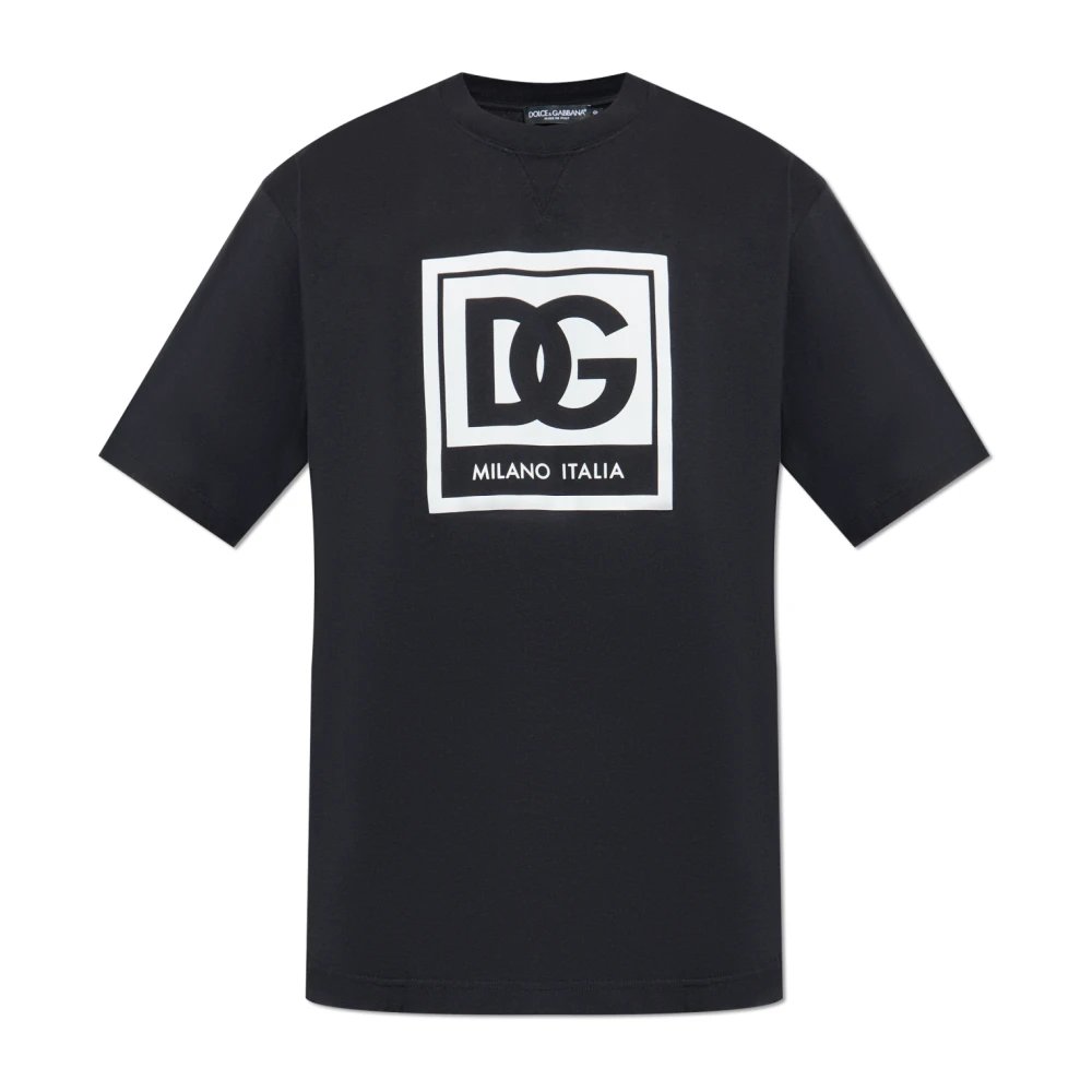 Dolce & Gabbana T-shirt met bedrukt logo Black Heren
