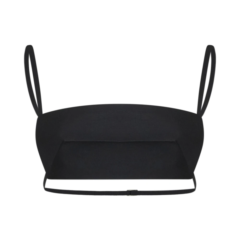 JIL SANDER | Black wool and silk faille bralette top | female | 40 - Image 3