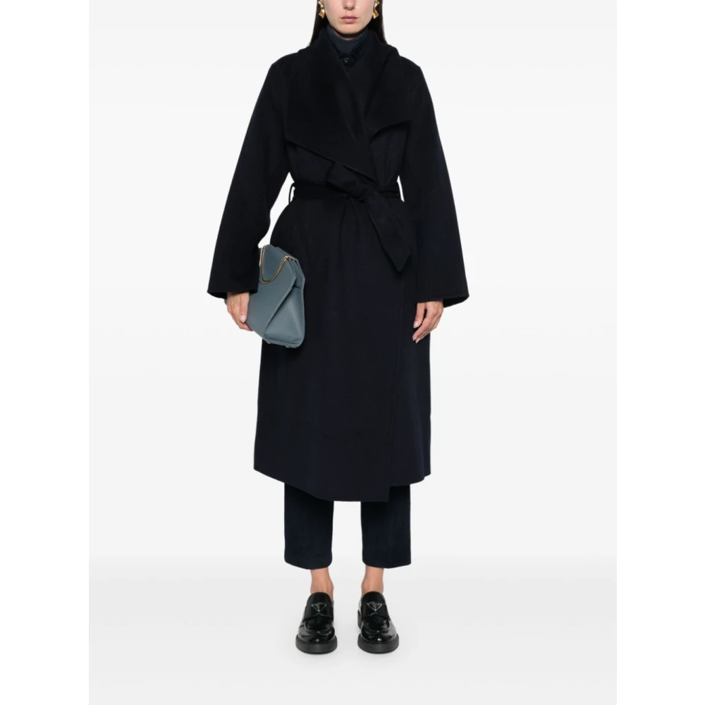 IVY OAK Minimalistische wollen jas met reverskraag Black Dames