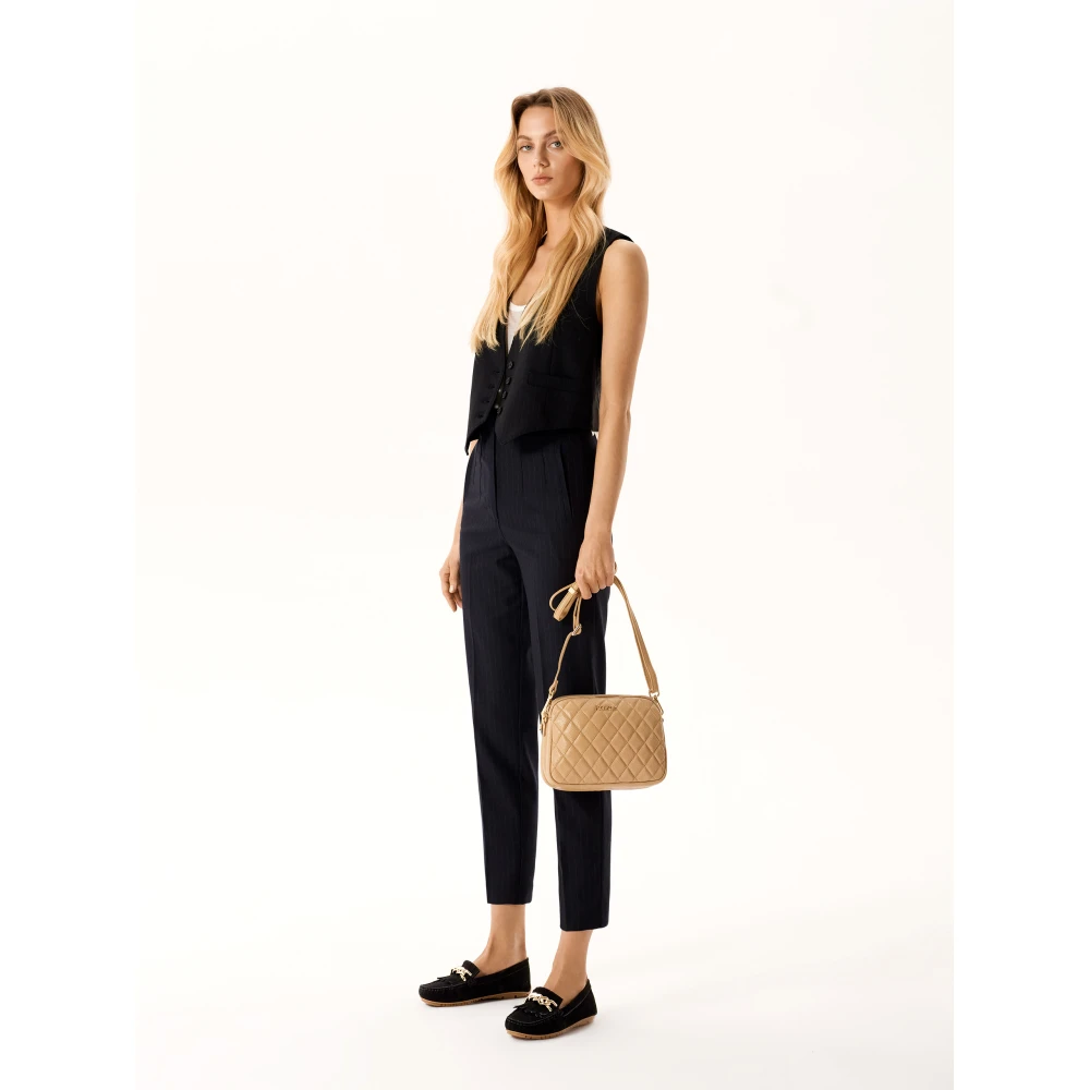 Kazar Leren 3-kamer tas aan riem Beige Dames
